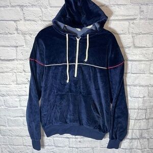 Vintage Jantzen Velvet Velour Quarter Zip Pullover Hood Sweatshirt Track Jacket